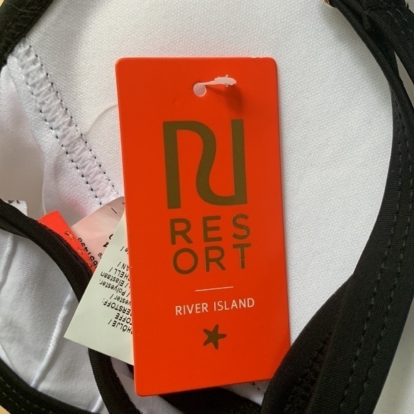 WHITE BANDAGE PLUNGE BIKINI top only Molded Cups push up Bikini top. - Picture 6 of 12